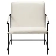 DAN-FORM Delia f&aring;t&ouml;lj, med armst&ouml;d - beige boucl&eacute;tyg och svart st&aring;l