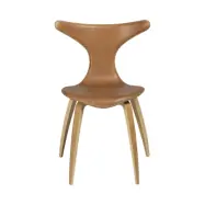 DAN-FORM Dolphin matbordsstol - ljusbrunt läder och naturlig ek