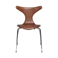 DAN-FORM Dolphin matbordsstol - ljusbrunt läder och stål