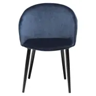 DAN-FORM Dual matbordsstol, med armst&ouml;d - bl&aring; velour och svart st&aring;l