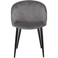 DAN-FORM Dual matbordsstol, med armst&ouml;d - gr&aring; velour och svart st&aring;l