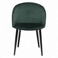 DAN-FORM Dual matbordsstol, med armstöd - grön velour och svart stål