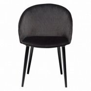DAN-FORM Dual matbordsstol, med armstöd - svart velour och svart stål