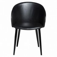 DAN-FORM Dual matbordsstol, med armstöd - vintage svart konstläder och svart stål