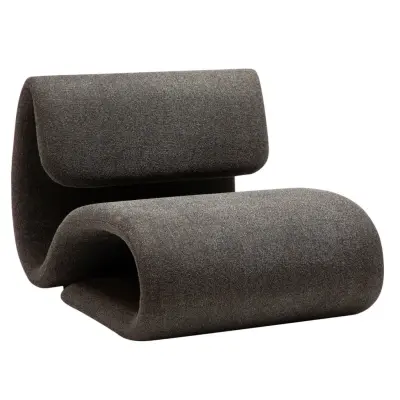 DAN-FORM Dubna fåtölj - grått bouclétyg