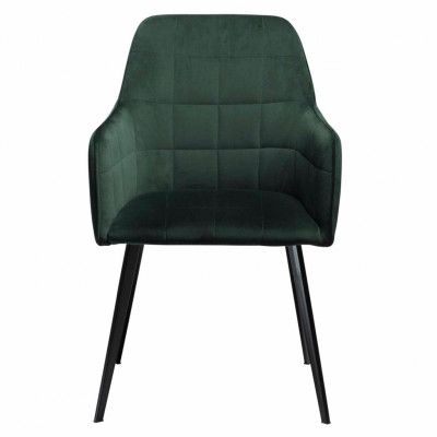 DAN-FORM Embrace fåtölj - grön velour och svart stål