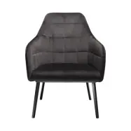 DAN-FORM Embrace F&aring;t&ouml;lj, med Armst&ouml;d - Svart Velour och Svart St&aring;l