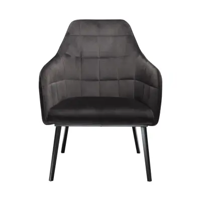 DAN-FORM Embrace Fåtölj, med Armstöd - Svart Velour och Svart Stål