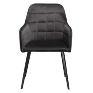 DAN-FORM Embrace f&aring;t&ouml;lj - svart velour och svart st&aring;l