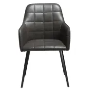 DAN-FORM Embrace f&aring;t&ouml;lj - vintage gr&aring; konstl&auml;der och svart st&aring;l