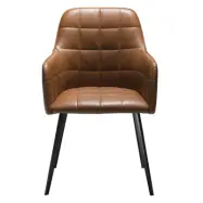 DAN-FORM Embrace f&aring;t&ouml;lj - vintage ljusbrunt konstl&auml;der och svart st&aring;l