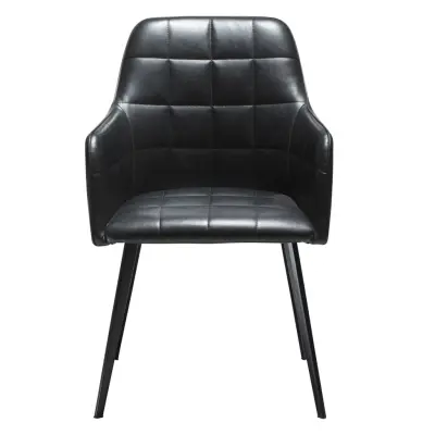 DAN-FORM Embrace fåtölj - vintage svart konstläder och svart stål