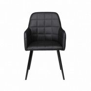 DAN-FORM Embrace matbordsstol - svart konstläder och svart stål