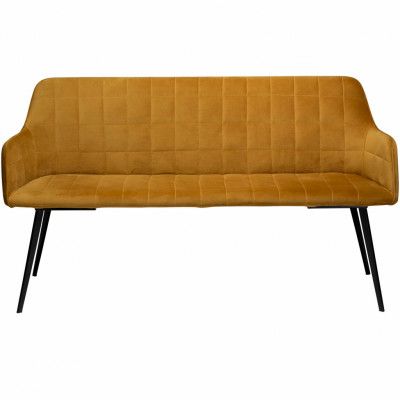DAN-FORM Embrace Soffbänk, med Armstöd - Brons Velour och Svart Stål