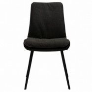 DAN-FORM Fierce matbordsstol - svart tyg och svart stål