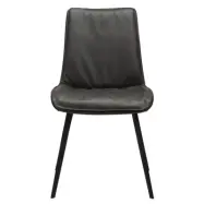 DAN-FORM Fierce matbordsstol - vintage grå konstläder och svart stål