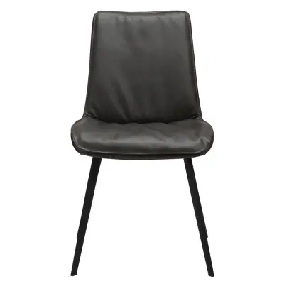 DAN-FORM Fierce matbordsstol - vintage grå konstläder och svart stål