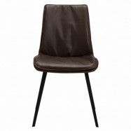 DAN-FORM Fierce matbordsstol - vintagebrunt konstläder och svart stål