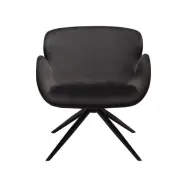 DAN-FORM Gaia F&aring;t&ouml;lj, med Armst&ouml;d - Svart Velour och Svart St&aring;l