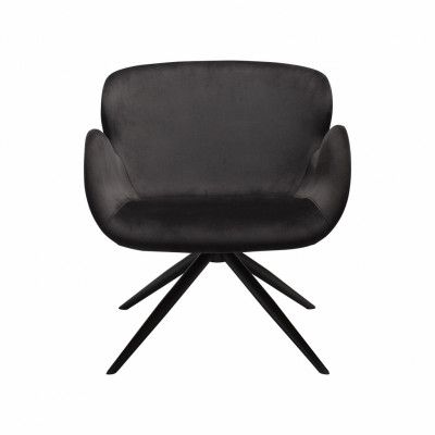 DAN-FORM Gaia Fåtölj, med Armstöd - Svart Velour och Svart Stål