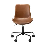 DAN-FORM Hype kontorsstol - vintage ljusbrunt konstläder och svart stål