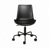 DAN-FORM Hype kontorsstol - vintage svart konstläder och svart stål
