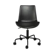 DAN-FORM Hype kontorsstol - vintage svart konstläder och svart stål