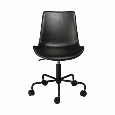 DAN-FORM Hype kontorsstol - vintage svart konstläder och svart stål