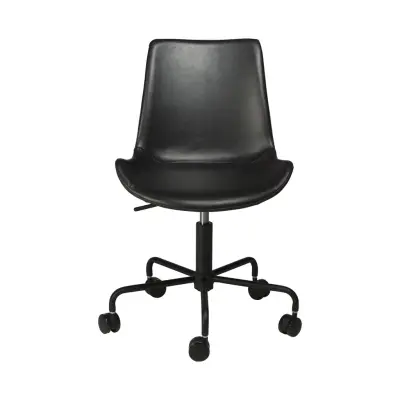 DAN-FORM Hype kontorsstol - vintage svart konstläder och svart stål