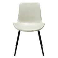 DAN-FORM Hype matbordsstol - benvitt konstläder och svart stål