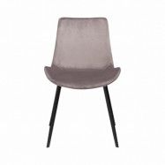 DAN-FORM Hype matbordsstol - grå velour och svart stål