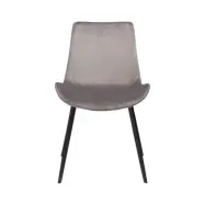 DAN-FORM Hype matbordsstol - gr&aring; velour och svart st&aring;l