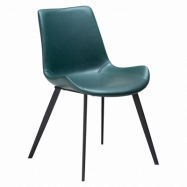 DAN-FORM Hype matbordsstol - grön ände konstläder och svart stål