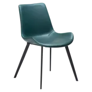 DAN-FORM Hype matbordsstol - grönände konstläder och svart stål