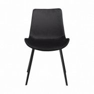 DAN-FORM Hype matbordsstol - svart velour och svart stål