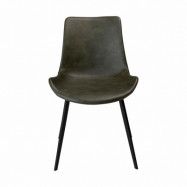 DAN-FORM Hype matbordsstol - vintage grön konstläder och svart stål