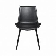 DAN-FORM Hype matbordsstol - vintage svart konstläder och svart stål