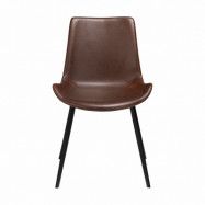 DAN-FORM Hype matbordsstol - vintagebrunt konstläder och svart stål
