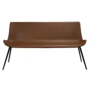 DAN-FORM Hype Soffbänk - Ljusbrun Konstläder och Svart Stål