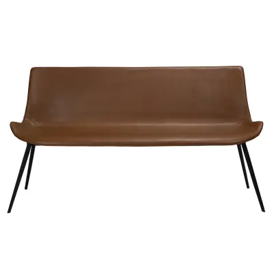 DAN-FORM Hype Soffbänk - Ljusbrun Konstläder och Svart Stål