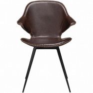 DAN-FORM Karma matbordsstol - vintagebrunt konstläder och svart stål
