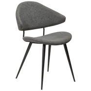 DAN-FORM NAPOLEON Stol Pebble grå bouclétyg med svarta ben