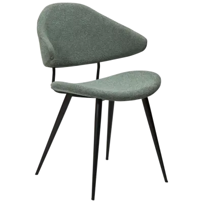 DAN-FORM NAPOLEON Stol Pebblegrönt bouclétyg med svarta ben