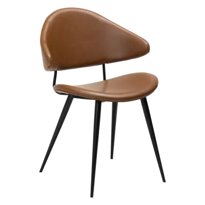 DAN-FORM NAPOLEON Stol Vintage ljusbrunt konstläder med svarta ben