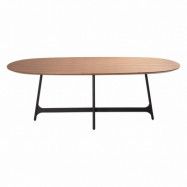 DAN-FORM Ooid matbord, ovalt - brunt valnötsfaner och svart stål