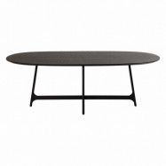 DAN-FORM Ooid matbord, ovalt - svart askfanér och svart stål