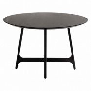 DAN-FORM Ooid matbord, runt - svart askfanér och svart stål