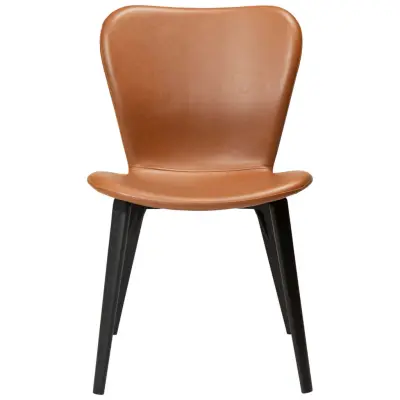 DAN-FORM Paragon matbordsstol - vintage ljusbrunt konstläder och svart ask