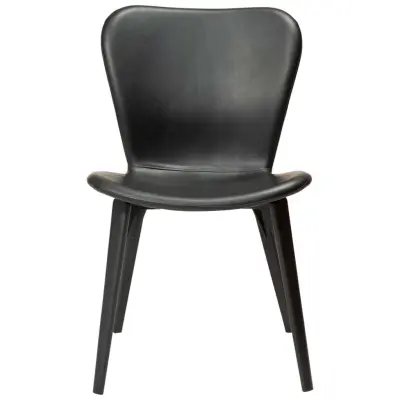 DAN-FORM Paragon matbordsstol - vintage svart konstläder och svart ask