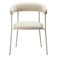 DAN-FORM Plenti fåtölj - benvitt bouclétyg och benvitt stål